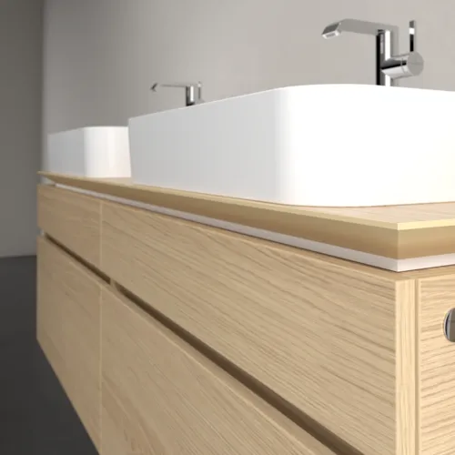 Bild von VILLEROY BOCH Legato Waschbeckenunterschrank, mit Beleuchtung, 4 Auszüge, 1600 x 550 x 500 mm, Nordic Oak / Nordic Oak #B768L0VJ