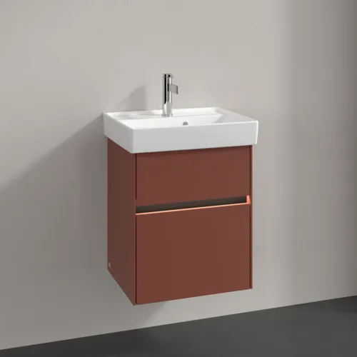 Bild von VILLEROY BOCH Collaro Waschbeckenunterschrank, mit Beleuchtung, 2 Auszüge, 460 x 546 x 374 mm, Wine Red #C006B0AH