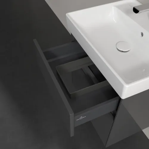 Picture of VILLEROY BOCH Collaro Vanity unit, with lighting, 2 pull-out compartments, 510 x 546 x 414 mm, Glossy Grey #C007B0FP