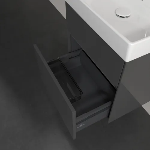 Picture of VILLEROY BOCH Collaro Vanity unit, with lighting, 2 pull-out compartments, 510 x 546 x 414 mm, Glossy Grey #C007B0FP