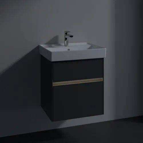 Picture of VILLEROY BOCH Collaro Vanity unit, with lighting, 2 pull-out compartments, 510 x 546 x 414 mm, Glossy Grey #C007B0FP