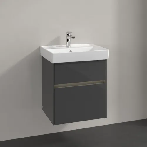 Picture of VILLEROY BOCH Collaro Vanity unit, with lighting, 2 pull-out compartments, 510 x 546 x 414 mm, Glossy Grey #C007B0FP