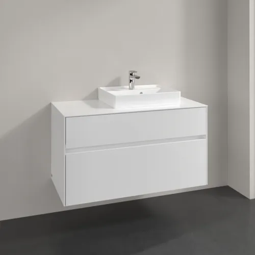 Bild von VILLEROY BOCH Collaro Waschbeckenunterschrank, 2 Auszüge, 1000 x 548 x 500 mm, Glossy White / Glossy White #C01500DH