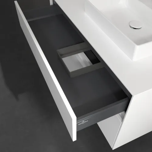 Bild von VILLEROY BOCH Collaro Waschbeckenunterschrank, mit Beleuchtung, 2 Auszüge, 1000 x 548 x 500 mm, White Matt / White Matt #C015B0MS