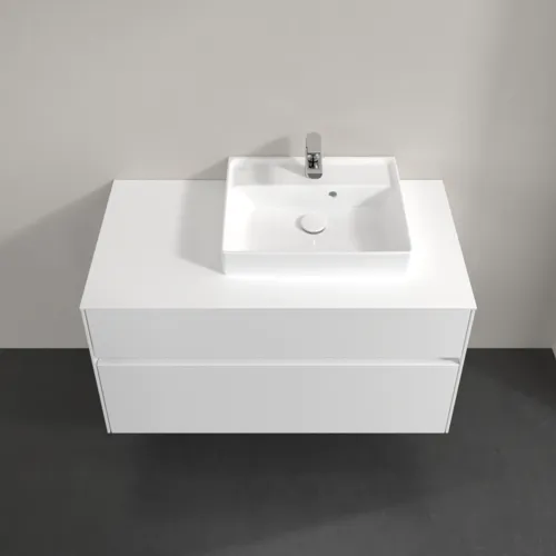 Bild von VILLEROY BOCH Collaro Waschbeckenunterschrank, mit Beleuchtung, 2 Auszüge, 1000 x 548 x 500 mm, White Matt / White Matt #C015B0MS