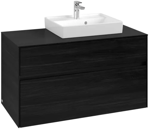 Picture of VILLEROY BOCH Collaro Vanity unit, 2 pull-out compartments, 1000 x 548 x 500 mm, Black Oak / Black Oak #C01500AB