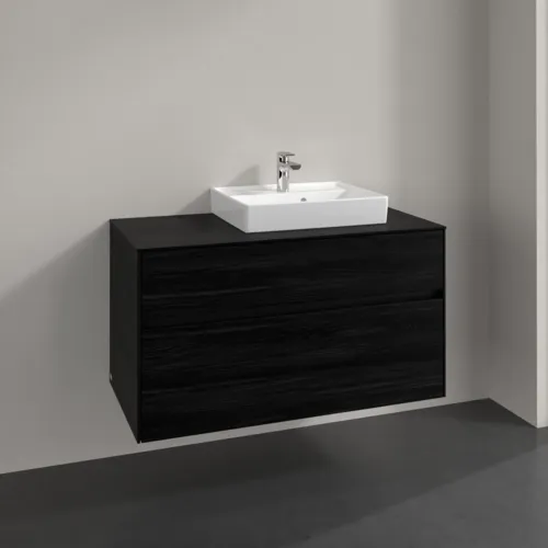 Bild von VILLEROY BOCH Collaro Waschbeckenunterschrank, 2 Auszüge, 1000 x 548 x 500 mm, Black Oak / Black Oak #C01500AB