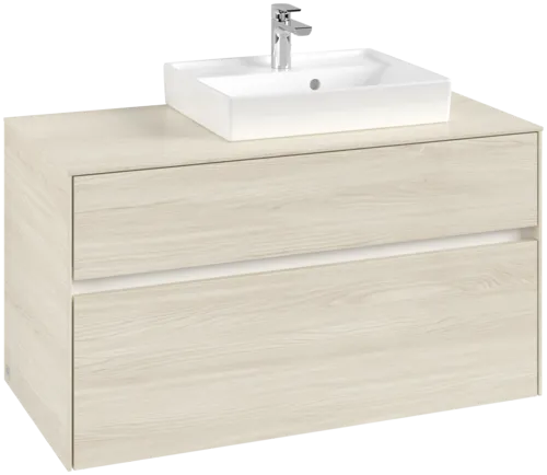Picture of VILLEROY BOCH Collaro Vanity unit, 2 pull-out compartments, 1000 x 548 x 500 mm, White Oak / White Oak #C01500AA