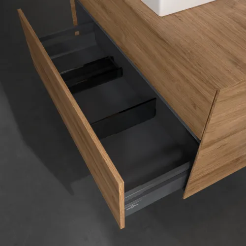 Bild von VILLEROY BOCH Collaro Waschbeckenunterschrank, mit Beleuchtung, 2 Auszüge, 1000 x 548 x 500 mm, Kansas Oak #C017B0RH