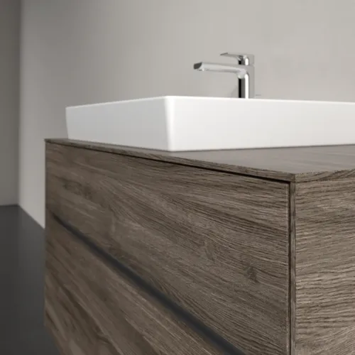 VILLEROY BOCH Collaro Waschbeckenunterschrank, mit Beleuchtung, 2 Auszüge, 1000 x 548 x 500 mm, Stone Oak #C017B0RK, Bild 6