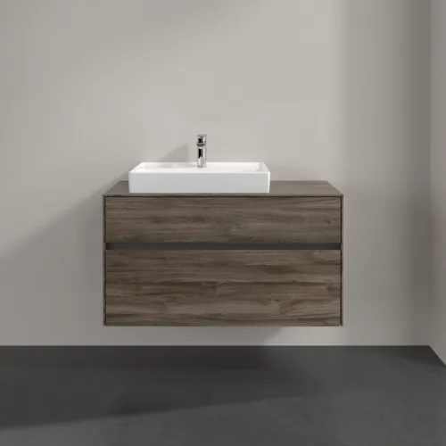 VILLEROY BOCH Collaro Waschbeckenunterschrank, mit Beleuchtung, 2 Auszüge, 1000 x 548 x 500 mm, Stone Oak #C017B0RK, Bild 3