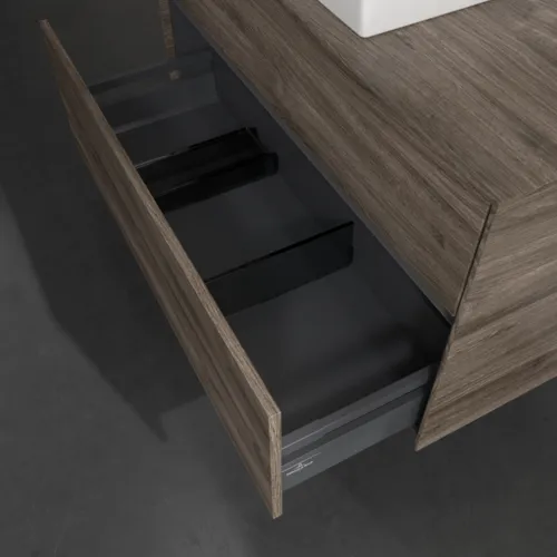 VILLEROY BOCH Collaro Waschbeckenunterschrank, mit Beleuchtung, 2 Auszüge, 1000 x 548 x 500 mm, Stone Oak #C017B0RK, Bild 7