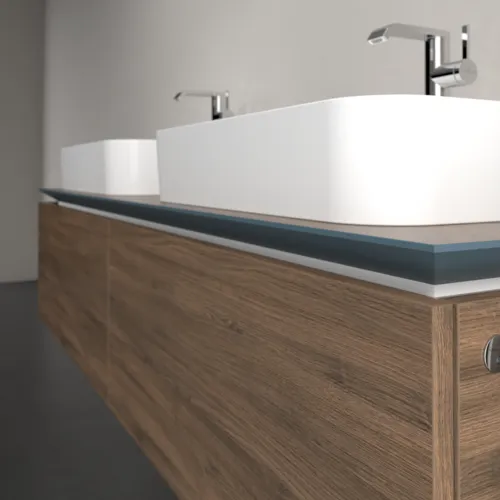 Bild von VILLEROY BOCH Legato Waschbeckenunterschrank, mit Beleuchtung, 2 Auszüge, 1600 x 380 x 500 mm, Arizona Oak / Arizona Oak #B767L0VH