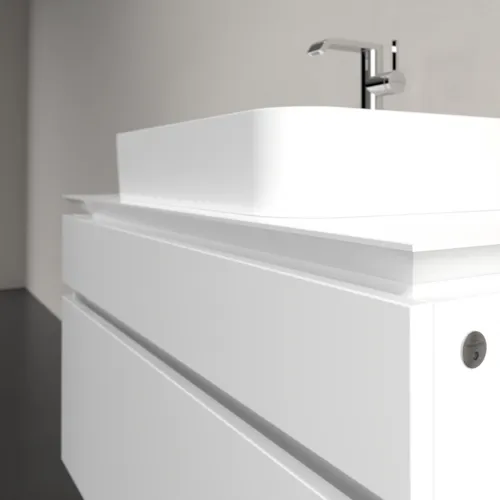 Bild von VILLEROY BOCH Legato Waschbeckenunterschrank, mit Beleuchtung, 2 Auszüge, 1000 x 550 x 500 mm, Glossy White / Glossy White #B756L0DH