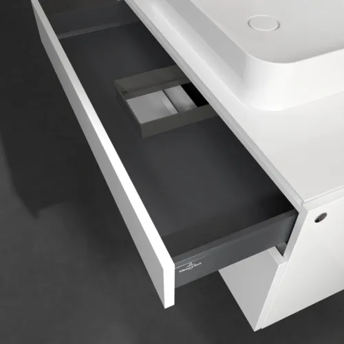 Bild von VILLEROY BOCH Legato Waschbeckenunterschrank, mit Beleuchtung, 2 Auszüge, 1000 x 550 x 500 mm, Glossy White / Glossy White #B756L0DH