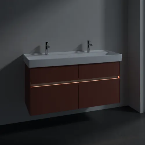 Bild von VILLEROY BOCH Collaro Waschbeckenunterschrank, mit Beleuchtung, 4 Auszüge, 1154 x 546 x 444 mm, Wine Red #C012B0AH
