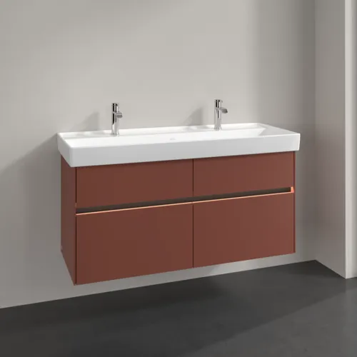 Bild von VILLEROY BOCH Collaro Waschbeckenunterschrank, mit Beleuchtung, 4 Auszüge, 1154 x 546 x 444 mm, Wine Red #C012B0AH