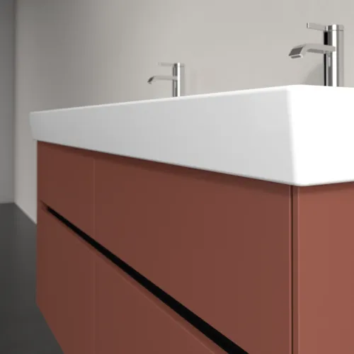 Bild von VILLEROY BOCH Collaro Waschbeckenunterschrank, mit Beleuchtung, 4 Auszüge, 1154 x 546 x 444 mm, Wine Red #C012B0AH