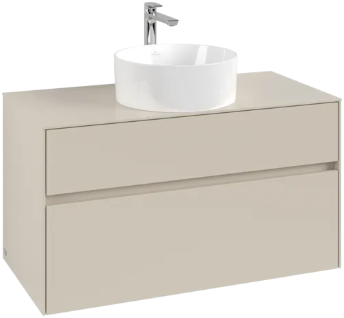 VILLEROY BOCH Collaro Vanity unit, 2 pull-out compartments, 1000 x 548 x 500 mm, Cashmere Grey / Cashmere Grey #C03800VN resmi