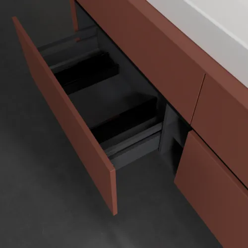 Bild von VILLEROY BOCH Collaro Waschbeckenunterschrank, mit Beleuchtung, 4 Auszüge, 1600 x 548 x 500 mm, Wine Red / Wine Red #C031B0AH