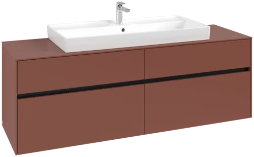Picture of VILLEROY BOCH Collaro Vanity unit, with lighting, 4 pull-out compartments, 1600 x 548 x 500 mm, Wine Red / Wine Red #C031B0AH