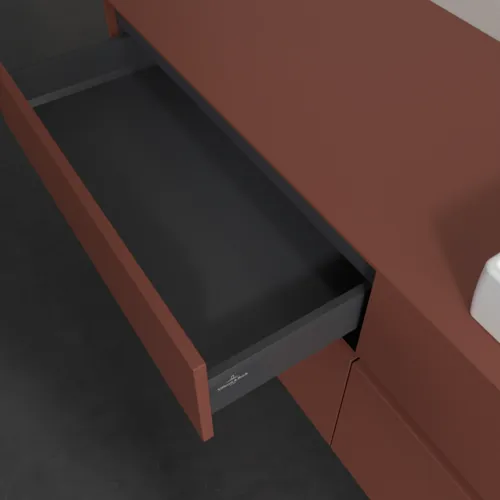 Bild von VILLEROY BOCH Collaro Waschbeckenunterschrank, mit Beleuchtung, 4 Auszüge, 1600 x 548 x 500 mm, Wine Red / Wine Red #C023B0AH