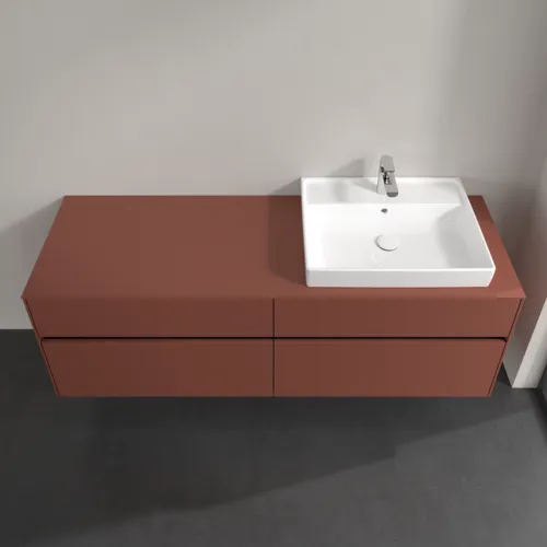 Bild von VILLEROY BOCH Collaro Waschbeckenunterschrank, mit Beleuchtung, 4 Auszüge, 1600 x 548 x 500 mm, Wine Red / Wine Red #C023B0AH