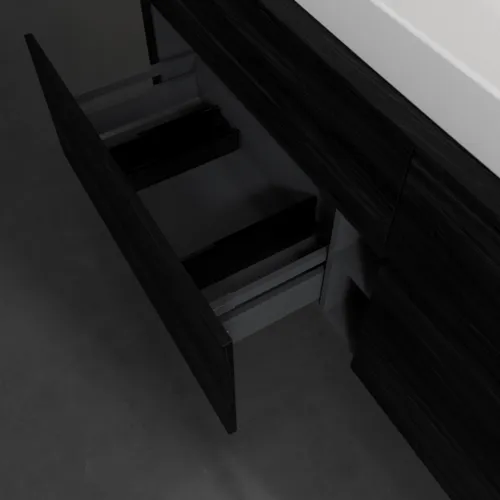 Bild von VILLEROY BOCH Collaro Waschbeckenunterschrank, mit Beleuchtung, 4 Auszüge, 1600 x 548 x 500 mm, Black Oak / Black Oak #C031B0AB
