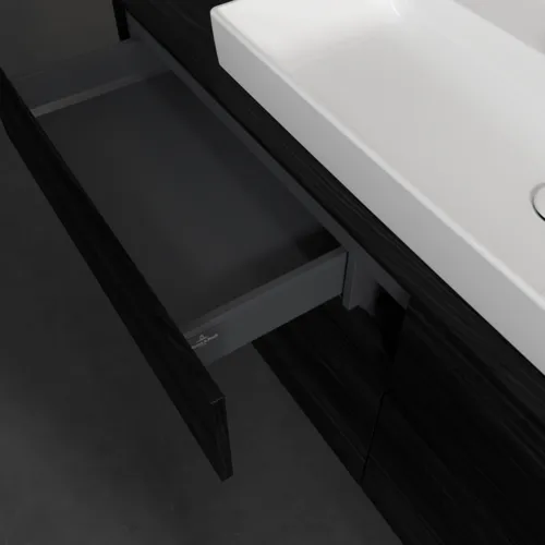 Bild von VILLEROY BOCH Collaro Waschbeckenunterschrank, mit Beleuchtung, 4 Auszüge, 1600 x 548 x 500 mm, Black Oak / Black Oak #C031B0AB