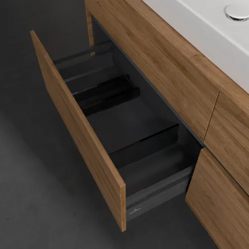 Bild von VILLEROY BOCH Collaro Waschbeckenunterschrank, 4 Auszüge, 1600 x 548 x 500 mm, Kansas Oak #C02900RH