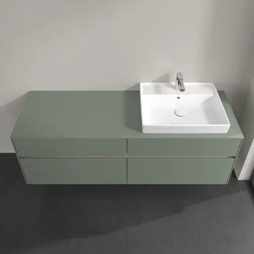 Bild von VILLEROY BOCH Collaro Waschbeckenunterschrank, mit Beleuchtung, 4 Auszüge, 1600 x 548 x 500 mm, Soft Green / Soft Green #C023B0AF