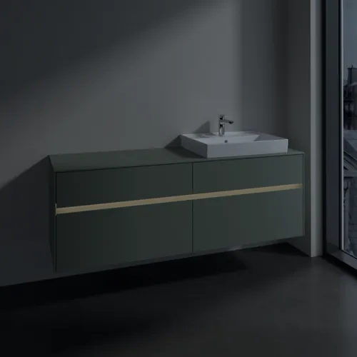 Bild von VILLEROY BOCH Collaro Waschbeckenunterschrank, mit Beleuchtung, 4 Auszüge, 1600 x 548 x 500 mm, Soft Green / Soft Green #C023B0AF