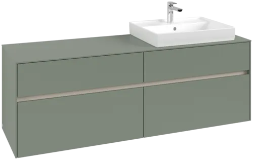 Obrázek VILLEROY BOCH Toaletní skříňka Collaro, s osvětlením, 4 výsuvy, 1600 x 548 x 500 mm, Soft Green / Soft Green #C023B0AF
