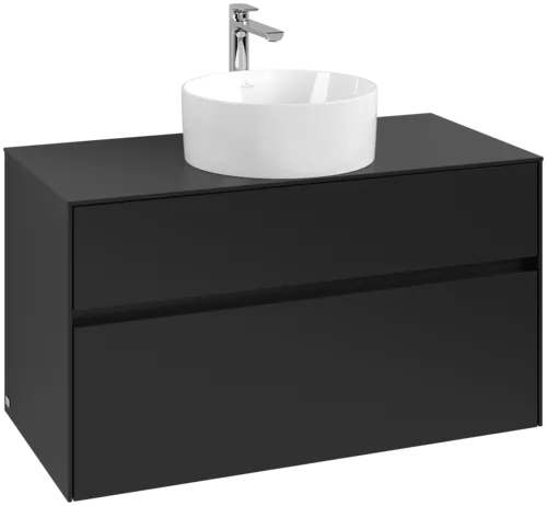 Obrázek VILLEROY BOCH Collaro toaletní skříňka, 2 výsuvy, 1000 x 548 x 500 mm, Volcano Black / Volcano Black #C03800VL