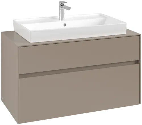 Зображення з  VILLEROY BOCH Collaro Vanity unit, with lighting, 2 pull-out compartments, 1000 x 548 x 500 mm, Taupe / Taupe #C020B0VM