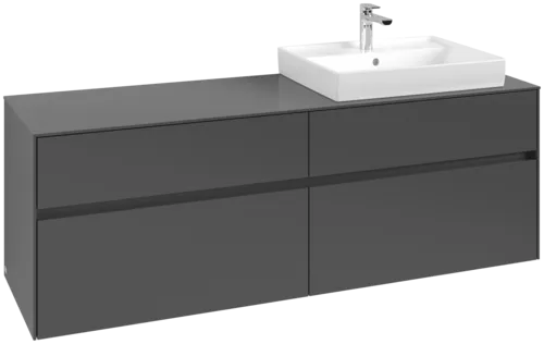 Picture of VILLEROY BOCH Collaro Vanity unit, 4 pull-out compartments, 1600 x 548 x 500 mm, Graphite / Graphite #C02300VR