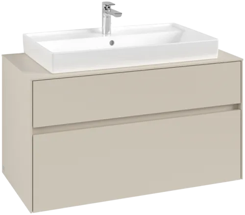 Зображення з  VILLEROY BOCH Collaro Vanity unit, with lighting, 2 pull-out compartments, 1000 x 548 x 500 mm, Cashmere Grey / Cashmere Grey #C020B0VN