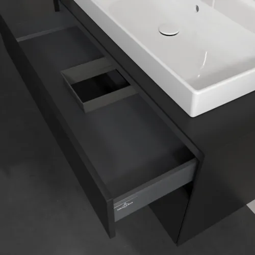 Bild von VILLEROY BOCH Collaro Waschbeckenunterschrank, mit Beleuchtung, 2 Auszüge, 1000 x 548 x 500 mm, Volcano Black / Volcano Black #C020B0VL