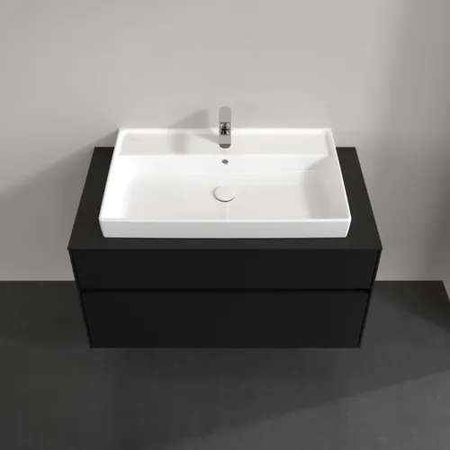 Bild von VILLEROY BOCH Collaro Waschbeckenunterschrank, mit Beleuchtung, 2 Auszüge, 1000 x 548 x 500 mm, Volcano Black / Volcano Black #C020B0VL