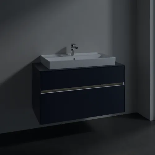 Bild von VILLEROY BOCH Collaro Waschbeckenunterschrank, mit Beleuchtung, 2 Auszüge, 1000 x 548 x 500 mm, Marine Blue / Marine Blue #C020B0VQ