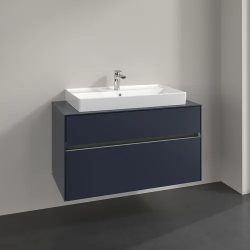 Bild von VILLEROY BOCH Collaro Waschbeckenunterschrank, mit Beleuchtung, 2 Auszüge, 1000 x 548 x 500 mm, Marine Blue / Marine Blue #C020B0VQ