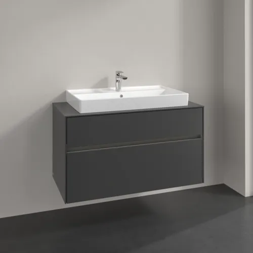 Bild von VILLEROY BOCH Collaro Waschbeckenunterschrank, mit Beleuchtung, 2 Auszüge, 1000 x 548 x 500 mm, Graphite / Graphite #C020B0VR