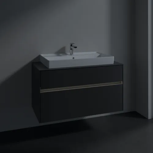 Bild von VILLEROY BOCH Collaro Waschbeckenunterschrank, mit Beleuchtung, 2 Auszüge, 1000 x 548 x 500 mm, Graphite / Graphite #C020B0VR