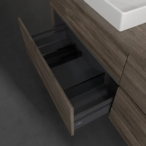 Bild von VILLEROY BOCH Collaro Waschbeckenunterschrank, 4 Auszüge, 1600 x 548 x 500 mm, Stone Oak #C02200RK