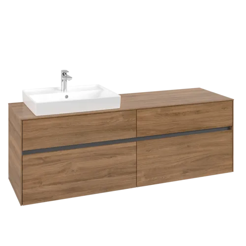 Picture of VILLEROY BOCH Collaro Vanity unit, 4 pull-out compartments, 1600 x 548 x 500 mm, Oak Kansas #C02200RH