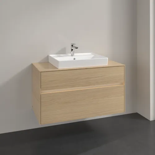 Bild von VILLEROY BOCH Collaro Waschbeckenunterschrank, mit Beleuchtung, 2 Auszüge, 1000 x 548 x 500 mm, Nordic Oak / Nordic Oak #C019B0VJ