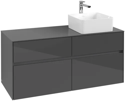 Obrázek VILLEROY BOCH Collaro toaletní skříňka, 4 výsuvy, 1200 x 548 x 500 mm, lesklá šedá / lesklá šedá #C04300FP