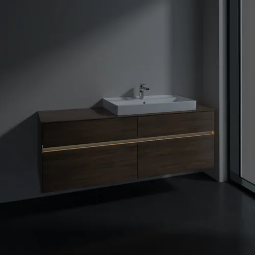 Bild von VILLEROY BOCH Collaro Waschbeckenunterschrank, mit Beleuchtung, 4 Auszüge, 1600 x 548 x 500 mm, Arizona Oak / Arizona Oak #C027B0VH