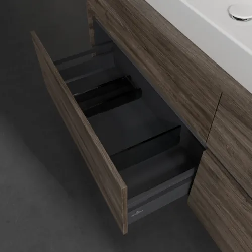 Bild von VILLEROY BOCH Collaro Waschbeckenunterschrank, mit Beleuchtung, 4 Auszüge, 1600 x 548 x 500 mm, Stone Oak #C026B0RK