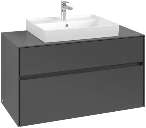 Picture of VILLEROY BOCH Collaro Vanity unit, with lighting, 2 pull-out compartments, 1000 x 548 x 500 mm, Graphite / Graphite #C019B0VR